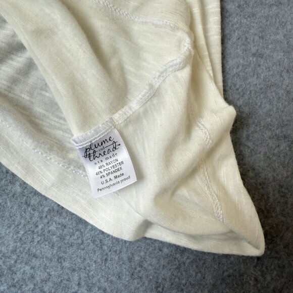 Plume & Thread Womens Size 3  / Large White Sleeveless Tunic Tank Top Asymmetric - Picture 10 of 13